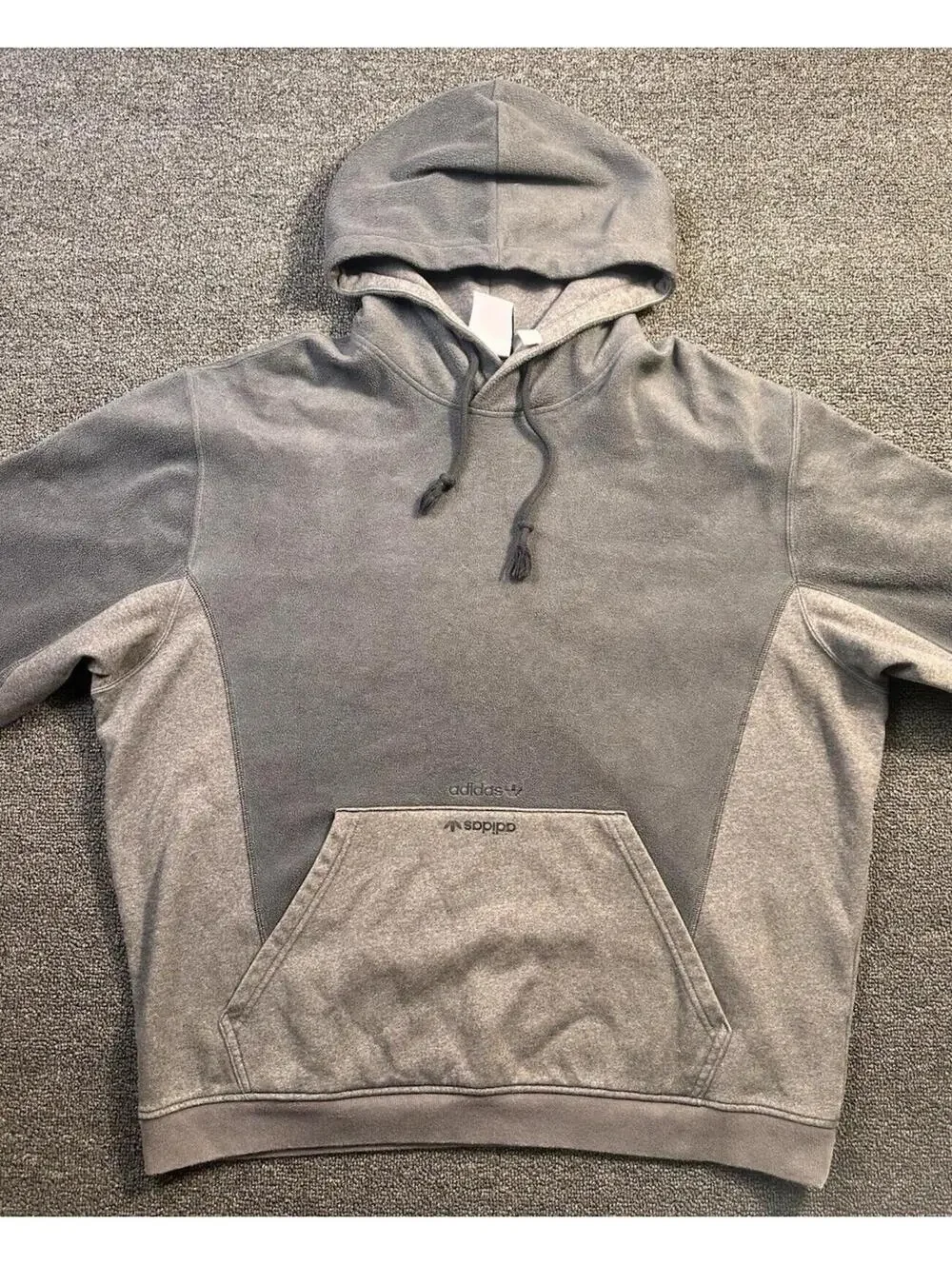 RARE Adidas ColorBlock Fleece Gray Men’s Hoodie, Sz L